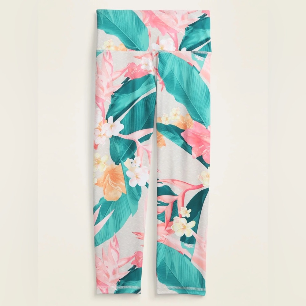 OLD NAVY ACTIVE TROPICAL GO DRY ELEVATE LEGGINGS